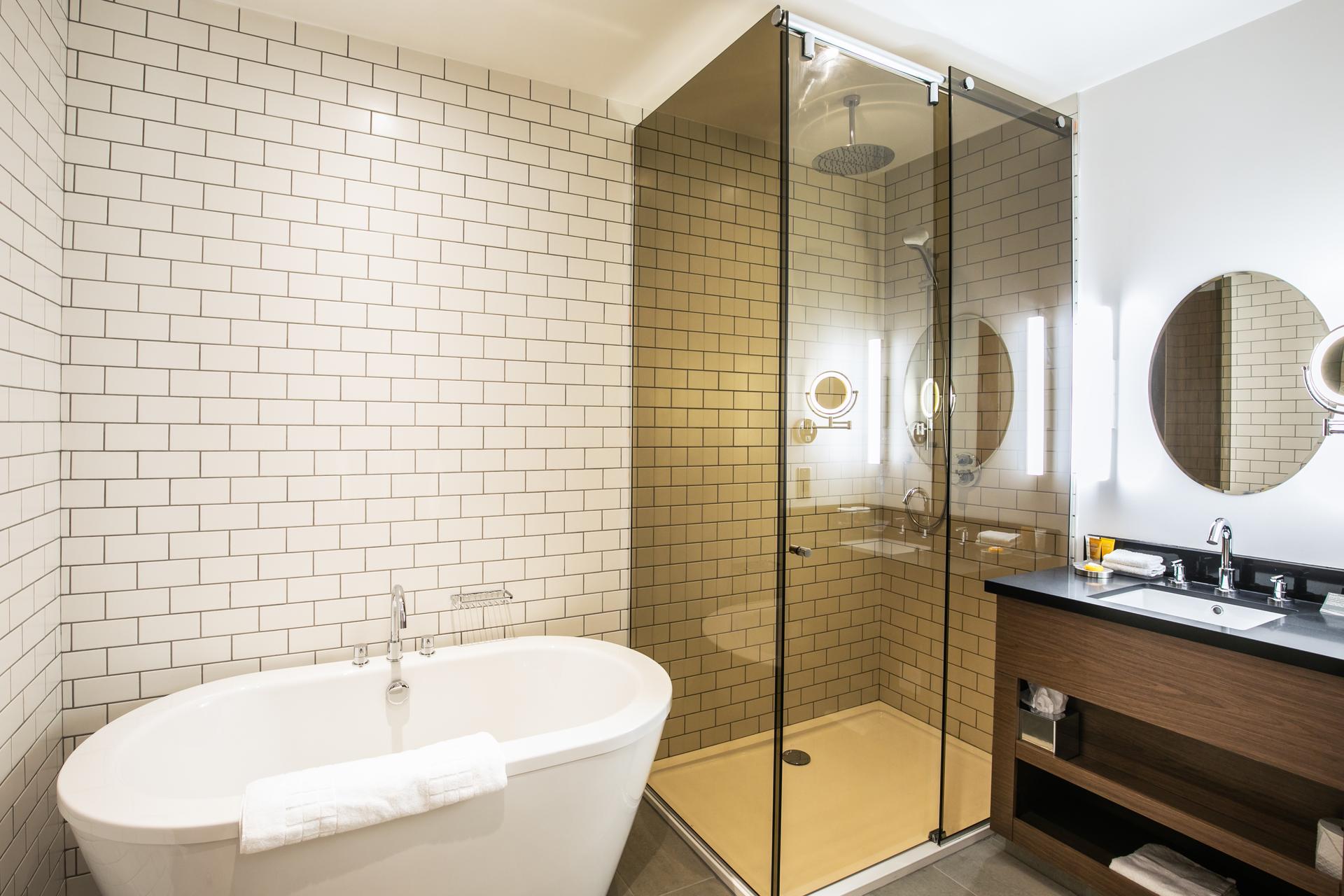 Bathroom as part of a suite at Sandman Signature Aberdeen Hotel