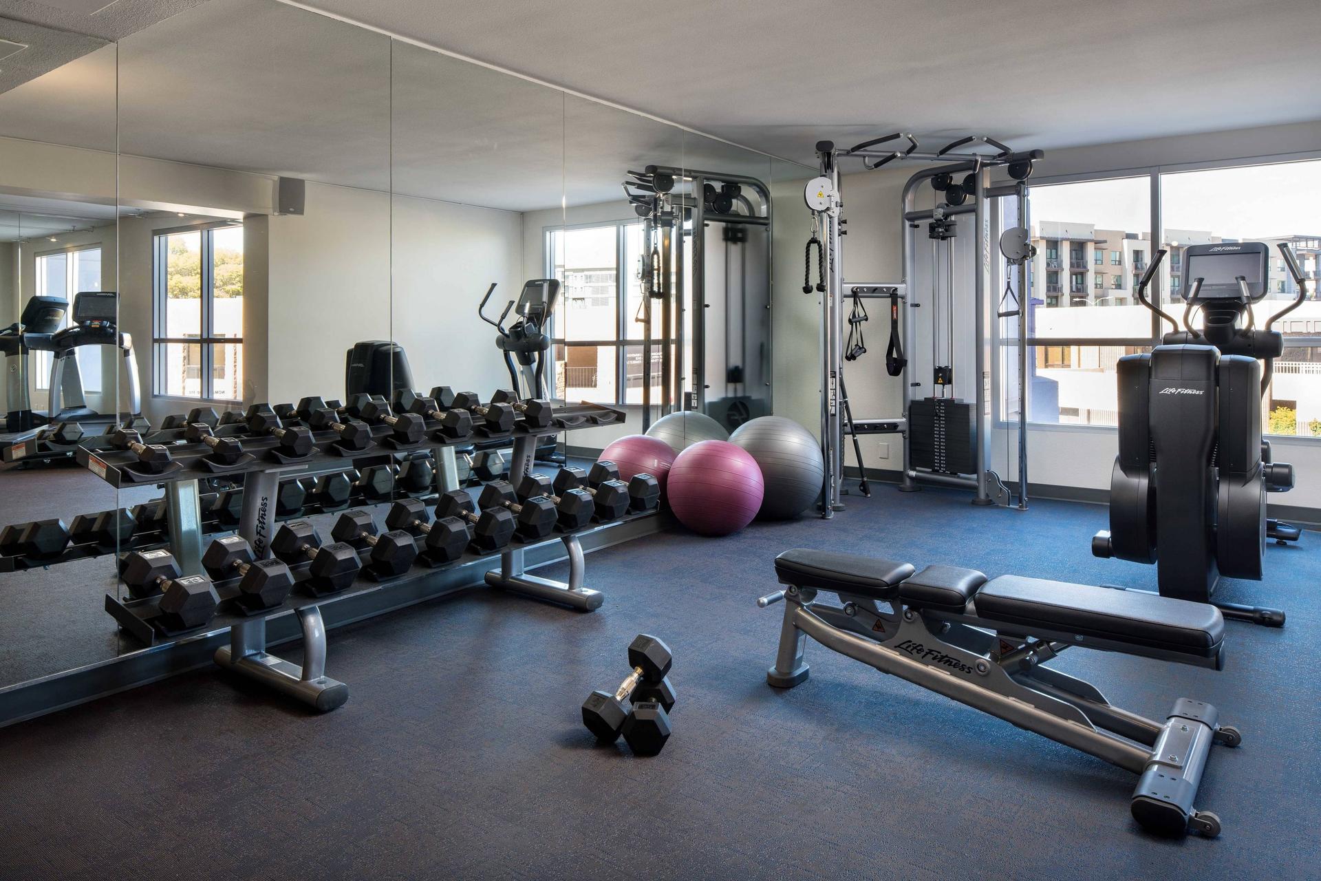 Fully equipped gym at the hotel