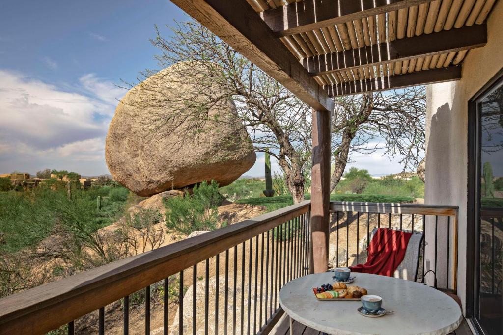 Balcony views from a room at the Boulders Resort & Spa