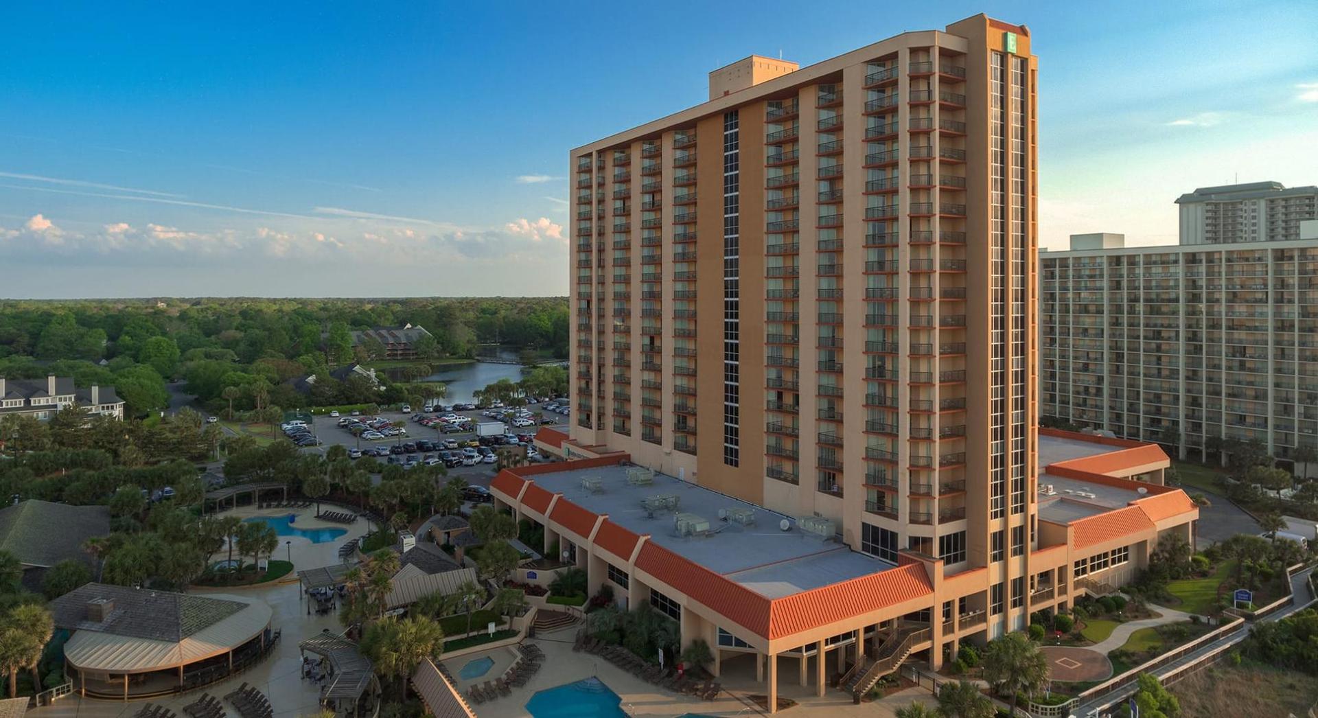 Overhead view of the resort building