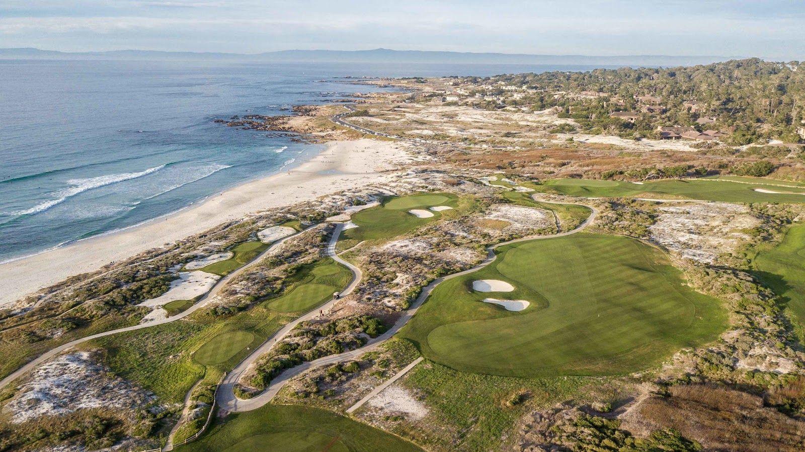 Panoramic view of the course with its well maintained greens and fairways however unpredictable rough