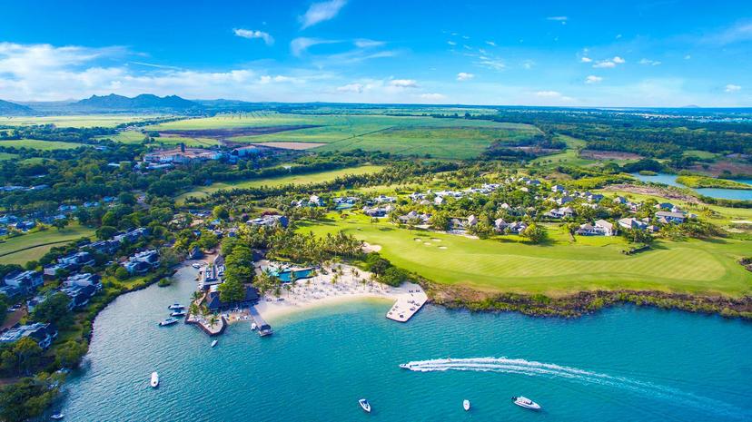 Overhead view of the Anahita Golf course & Spa Resort