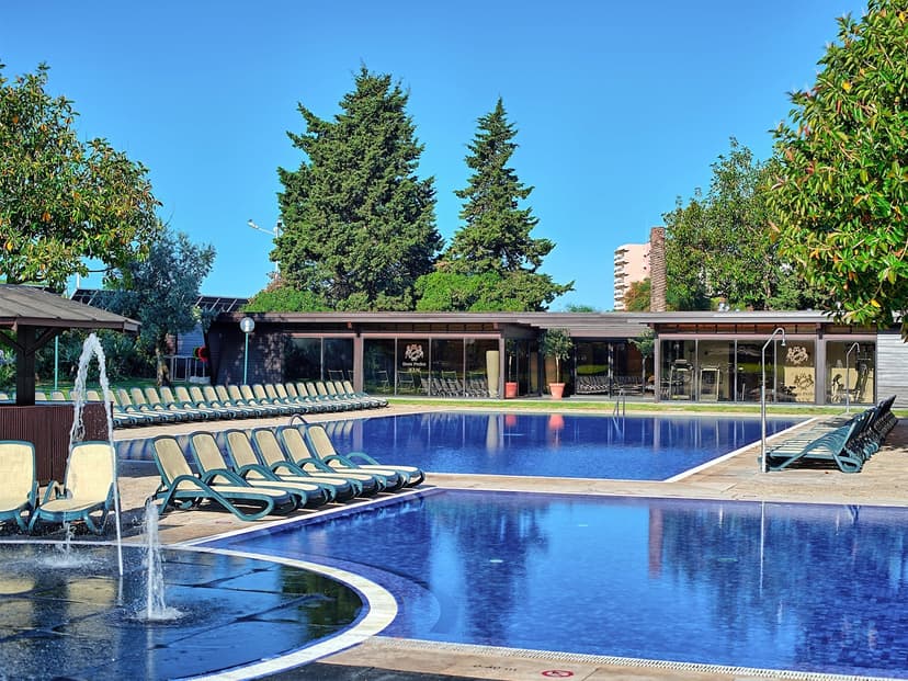 Outdoor swimming pool area