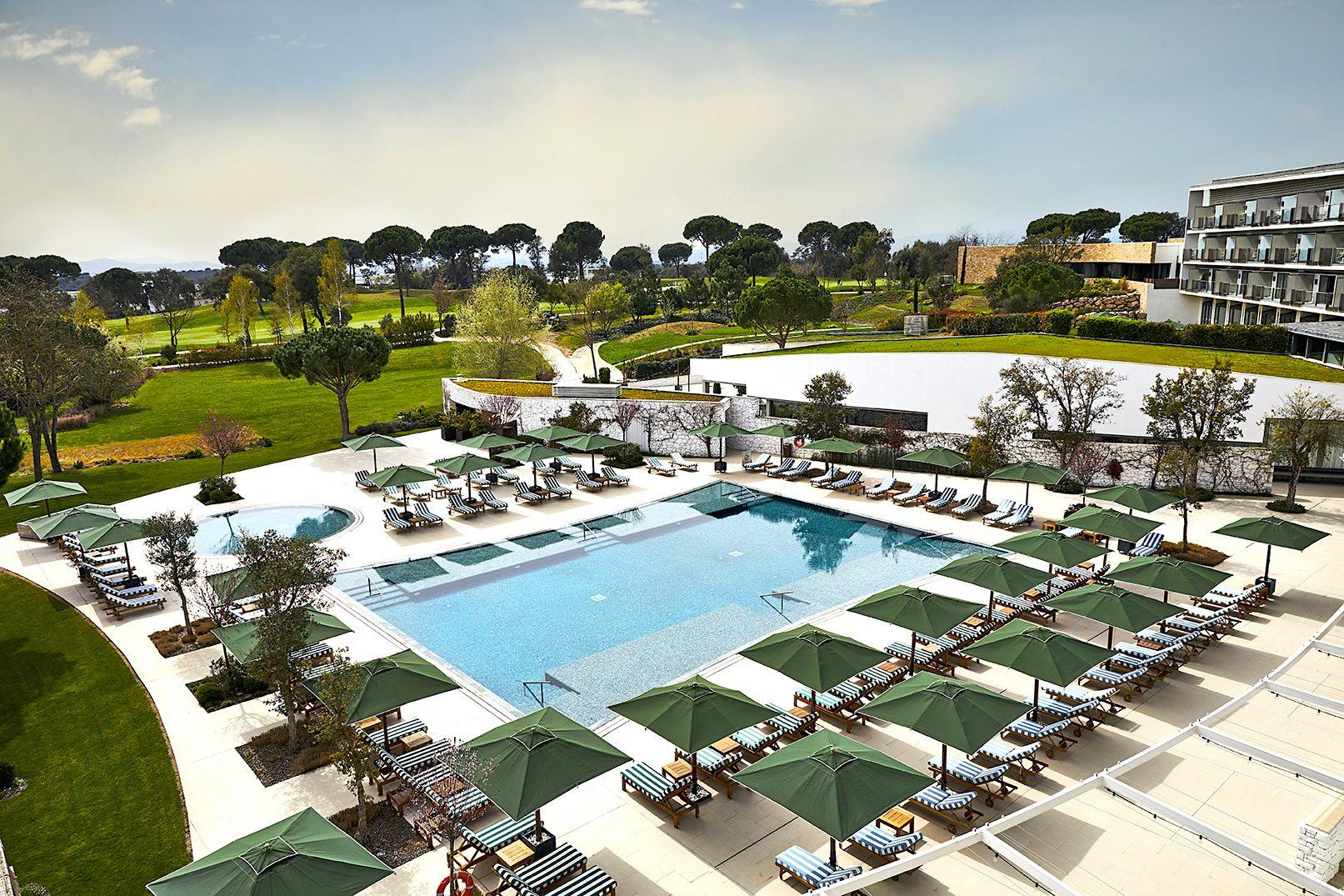 Outdoor swimming pool area