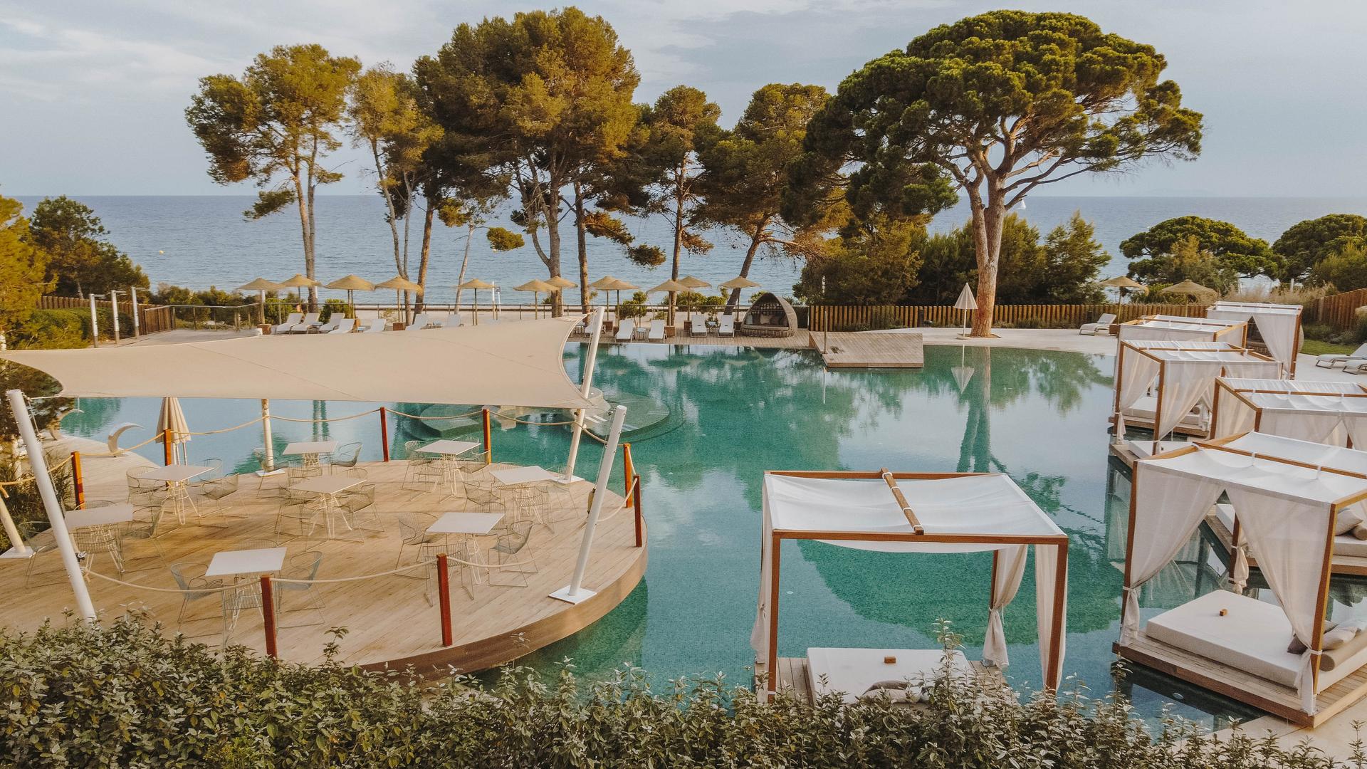 Outdoor swimming pool area