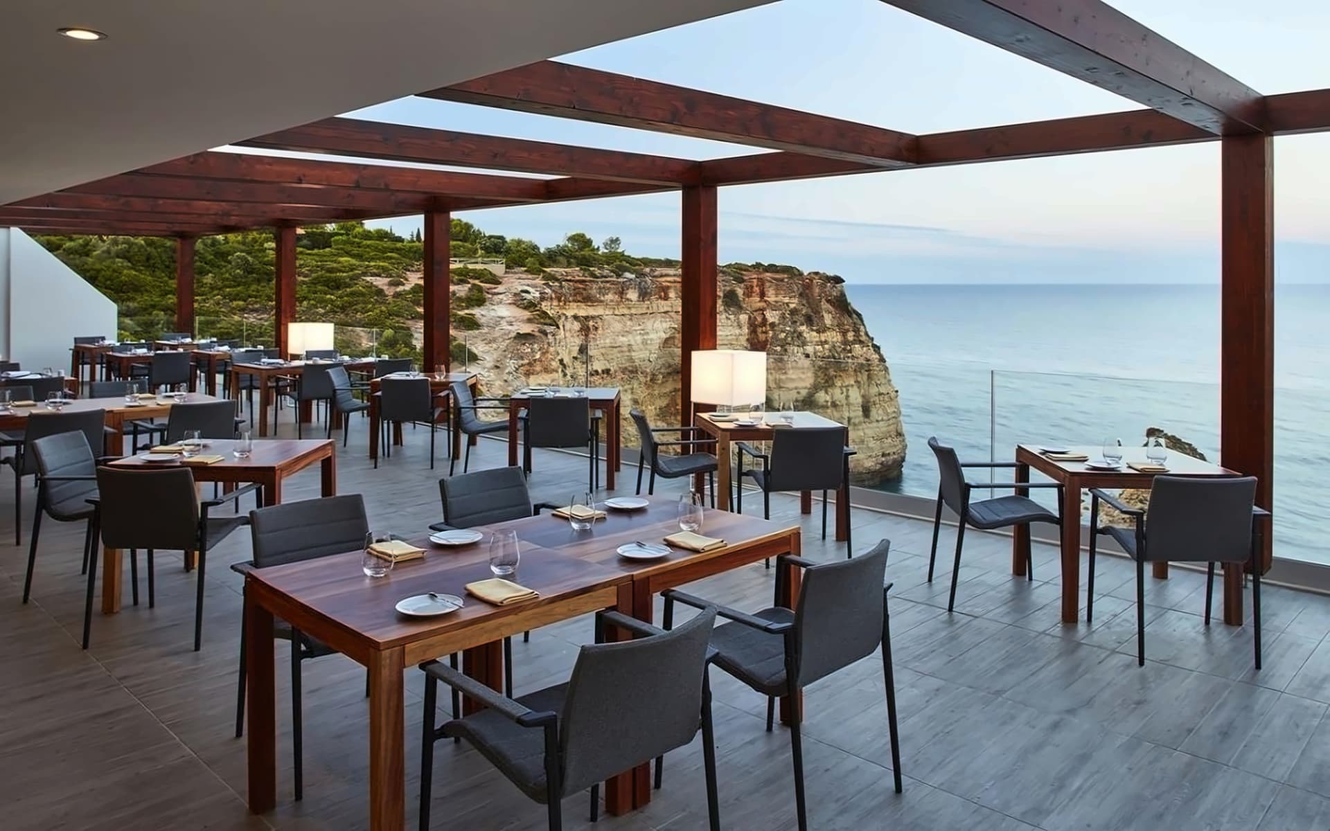 Outdoor balcony dining area
