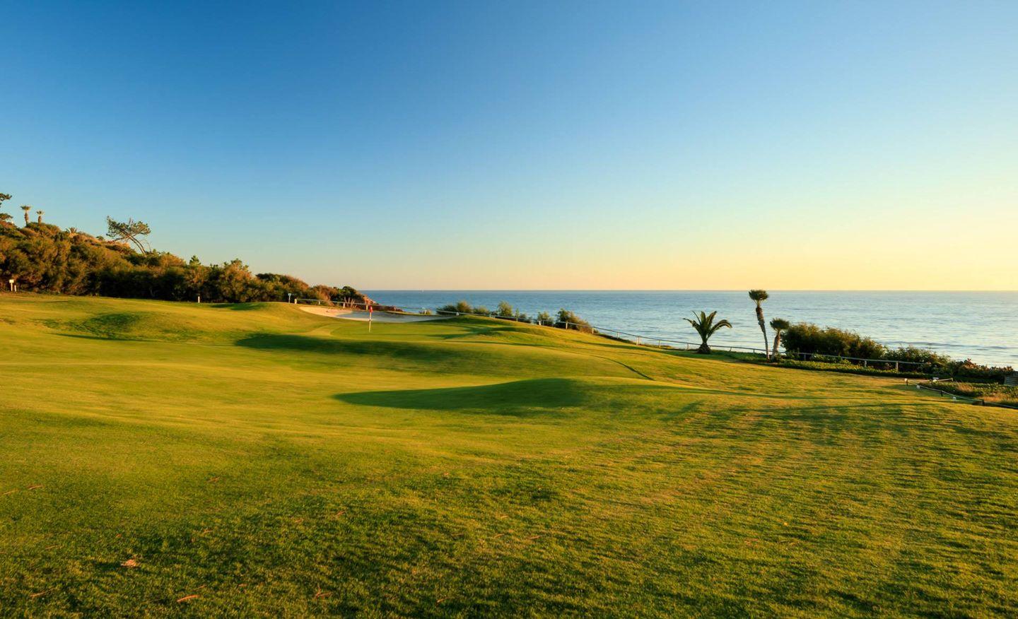 Undulating fairway leading to the green