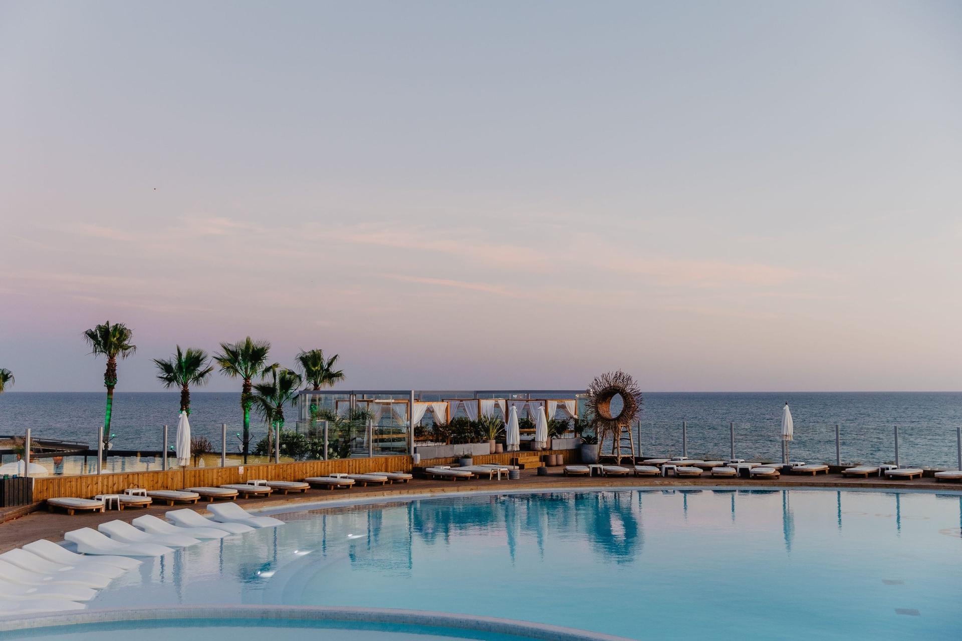 Outdoor swimming pool area