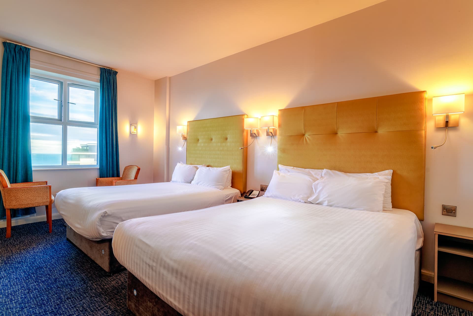 Twin room at Atlantic Portrush with two double beds