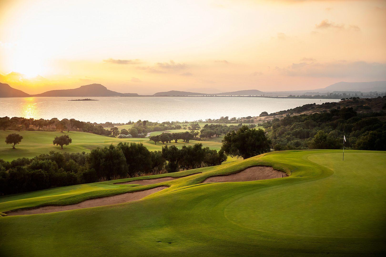 View of the sea from an elevated tee on the Bay Course