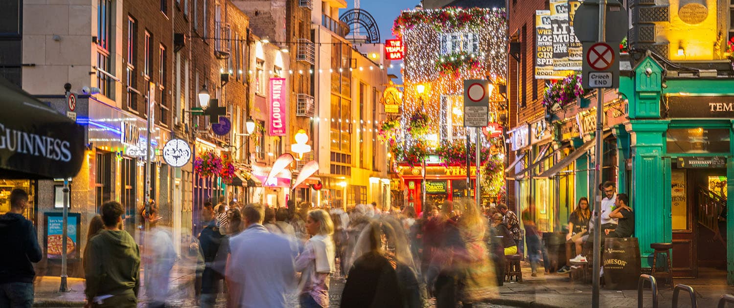 Temple Bar nightlife in Dublin
