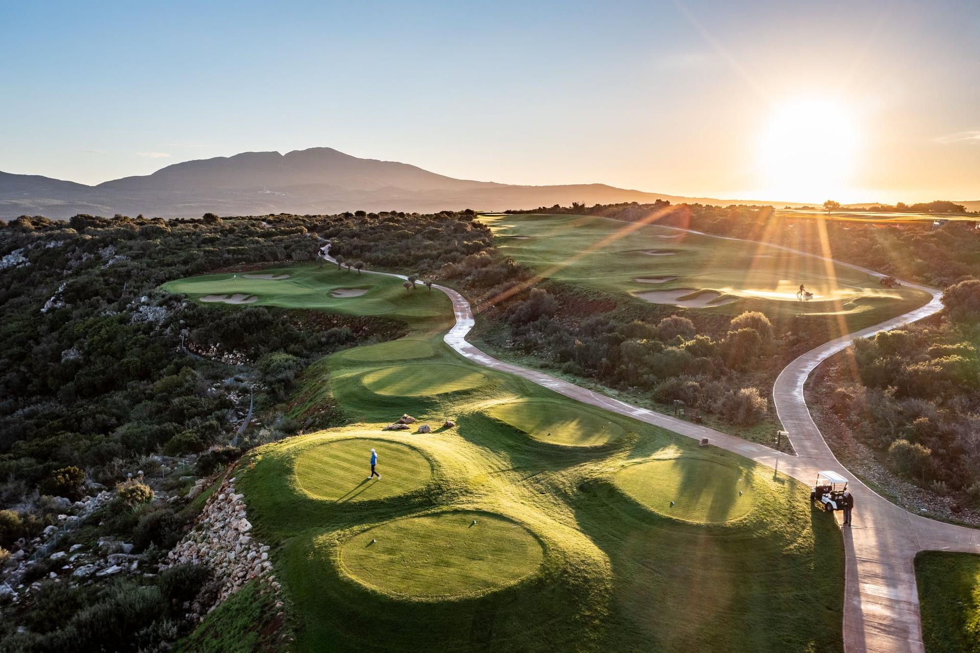 Olympic Course surrounded by thick rough at sunset