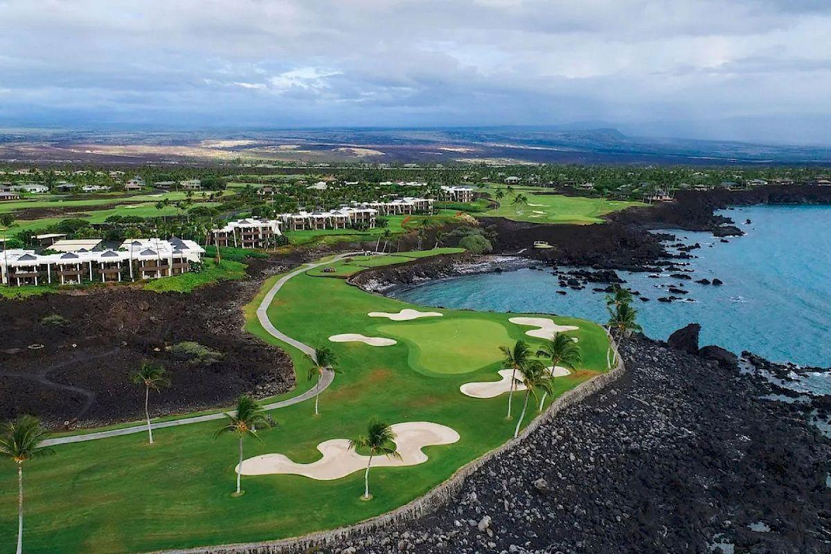 Aerial view of the golf course