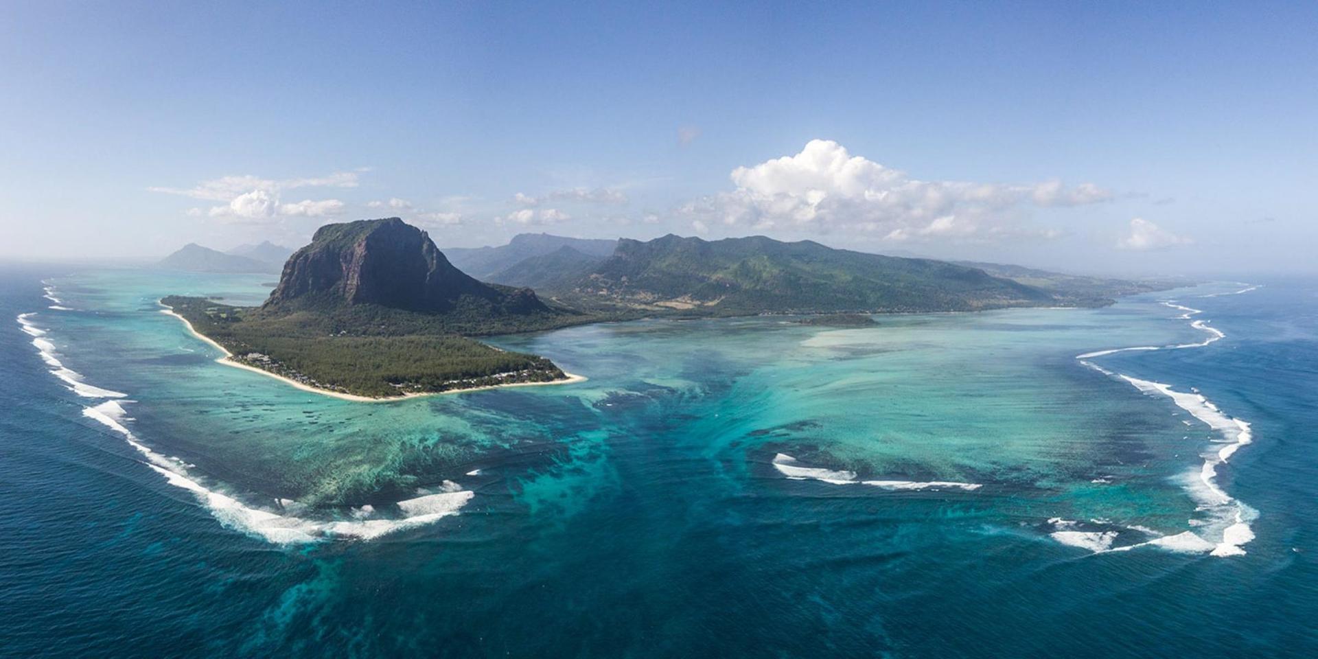 View of Mauritius from the air