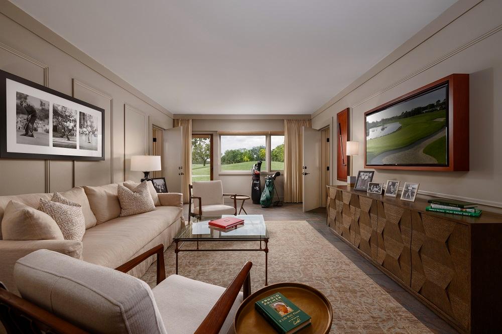 Lougne area of a golf view suite