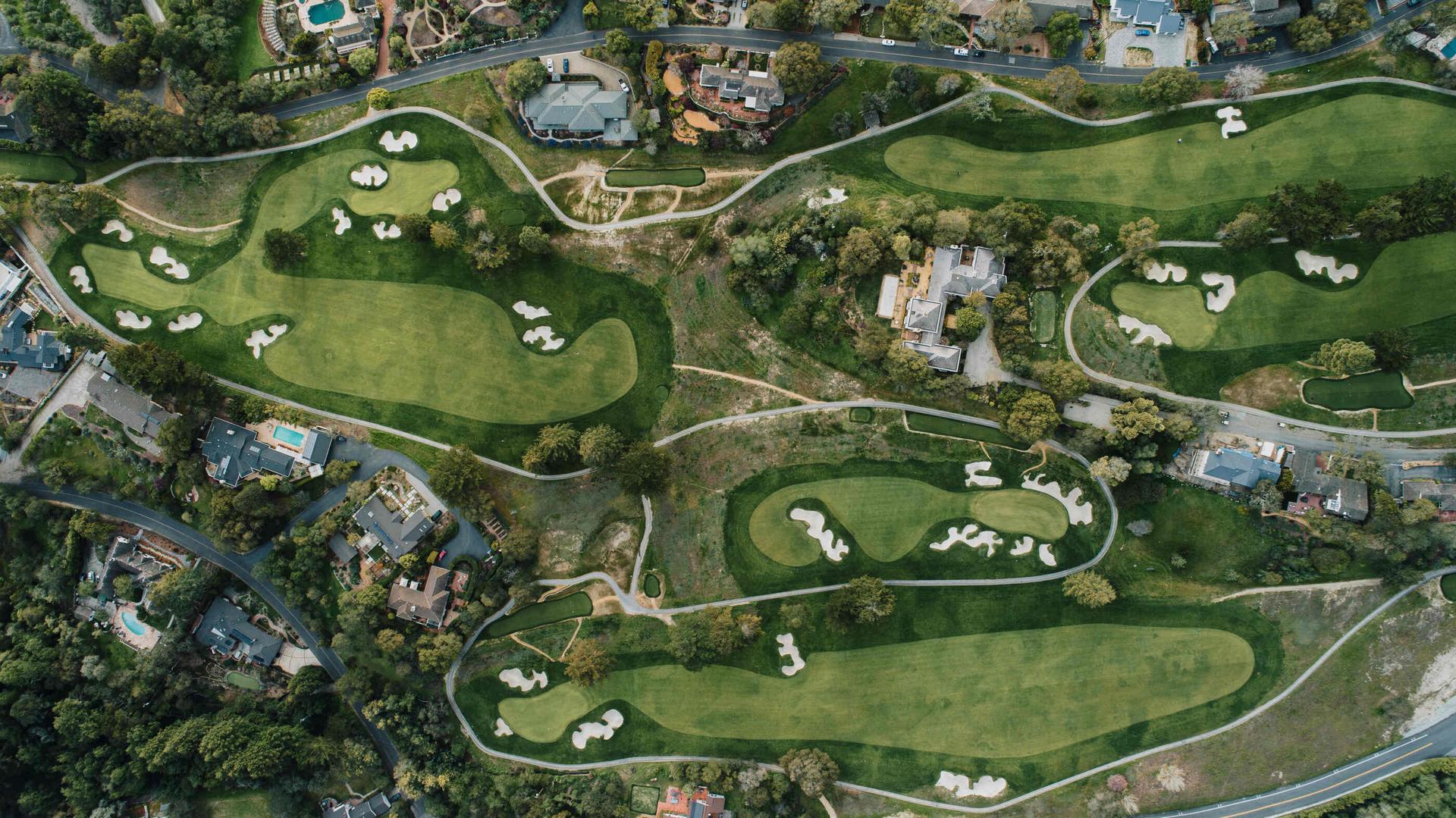 Aerial view of the Pasatiempo Golf Club