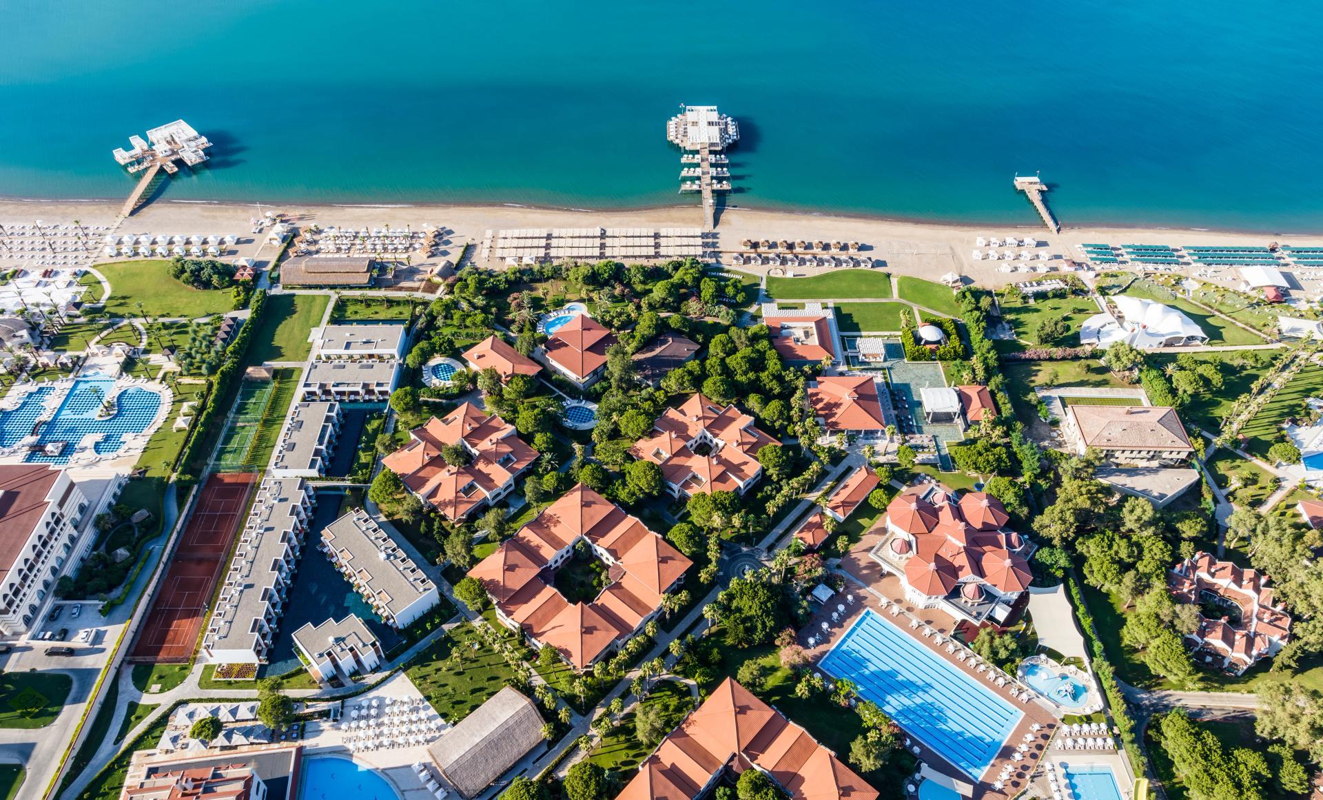 Overhead view of the Sirene Belek Hotel