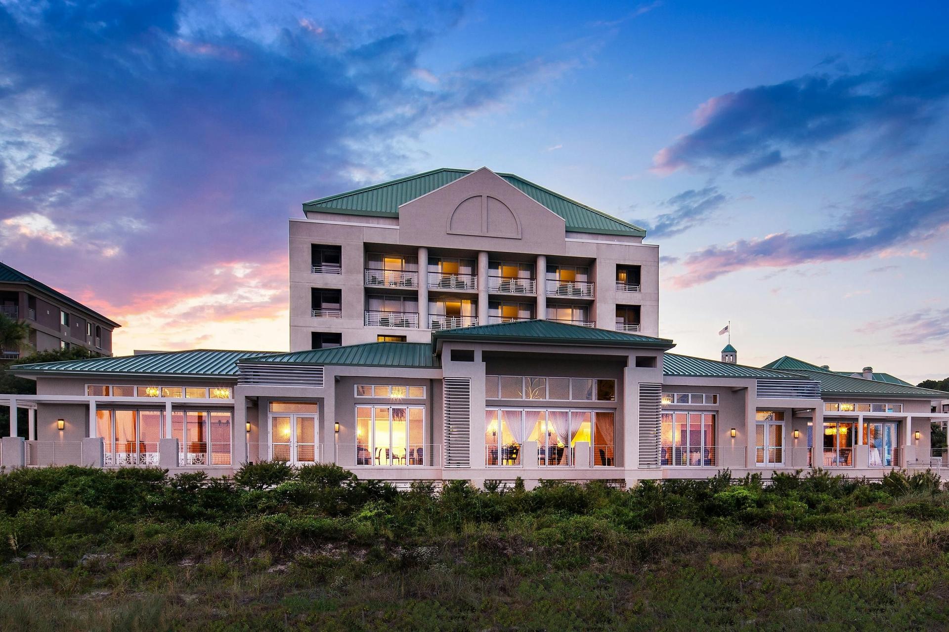 Panoramic view of the beachfront hotel