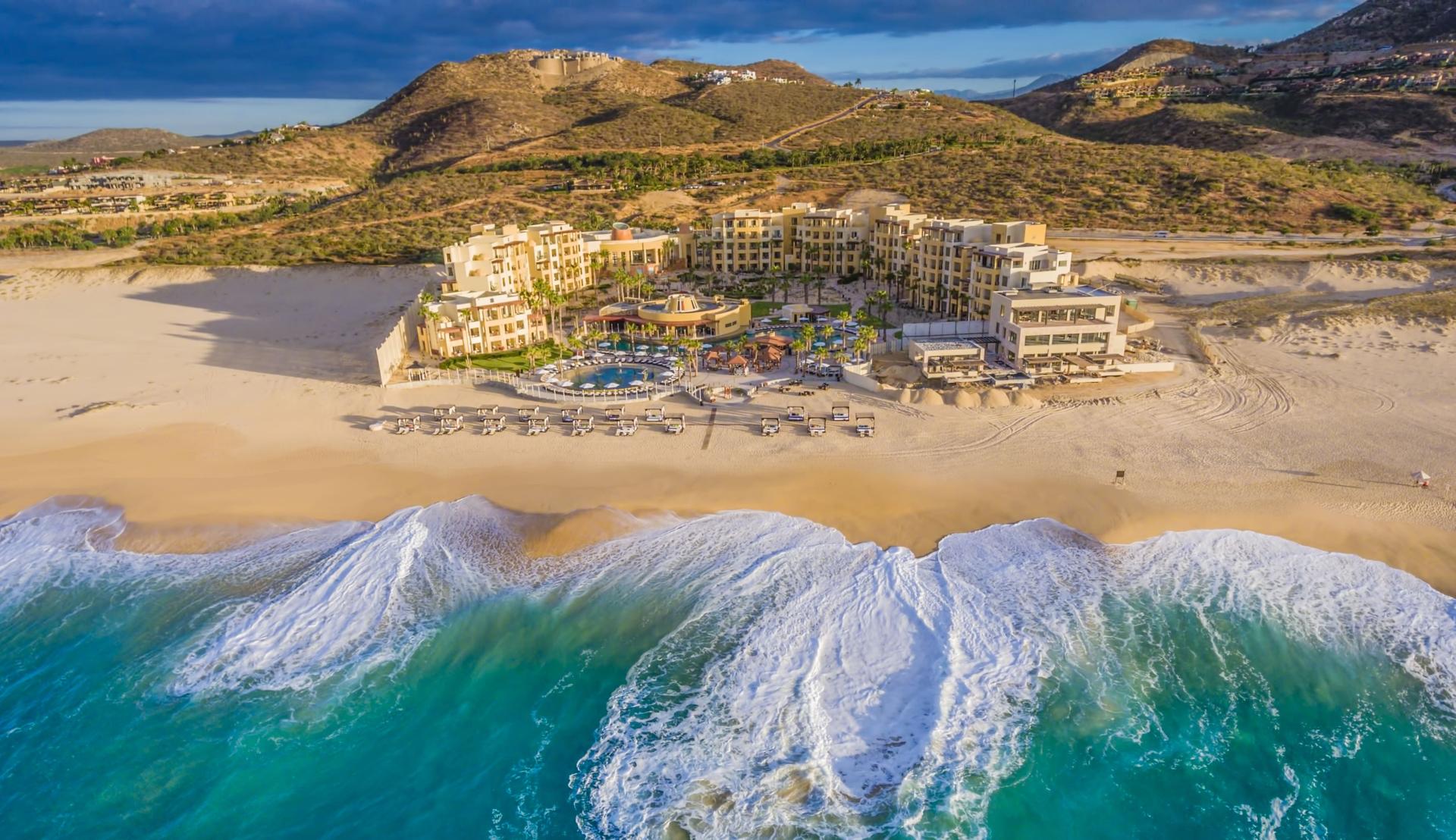 Panoramic view of the Pueblo Bonito Pacifica Resort overlooking the coast