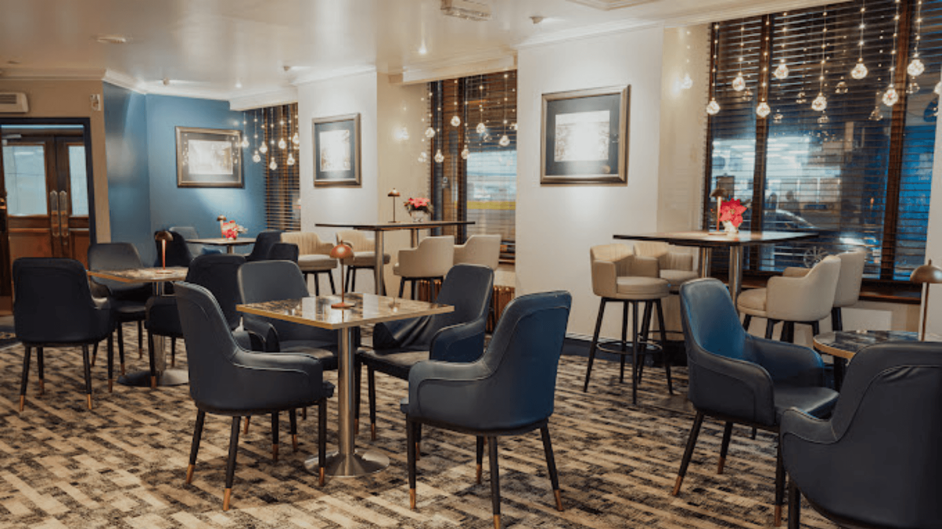 Indoor dining room and reception at The Aberdeen Douglas Hotel