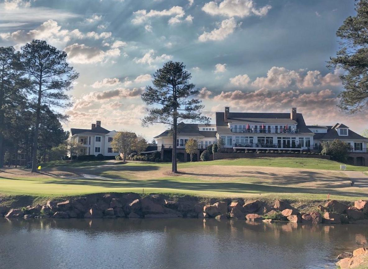 The resort clubhouse overlooking the course