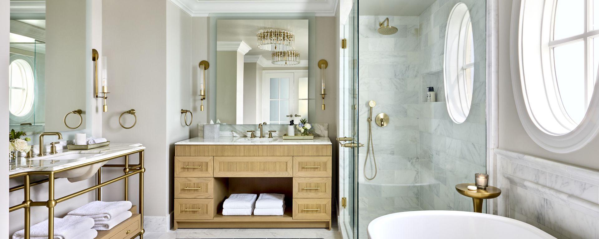 Luxurious modern bathroom as part of a suite