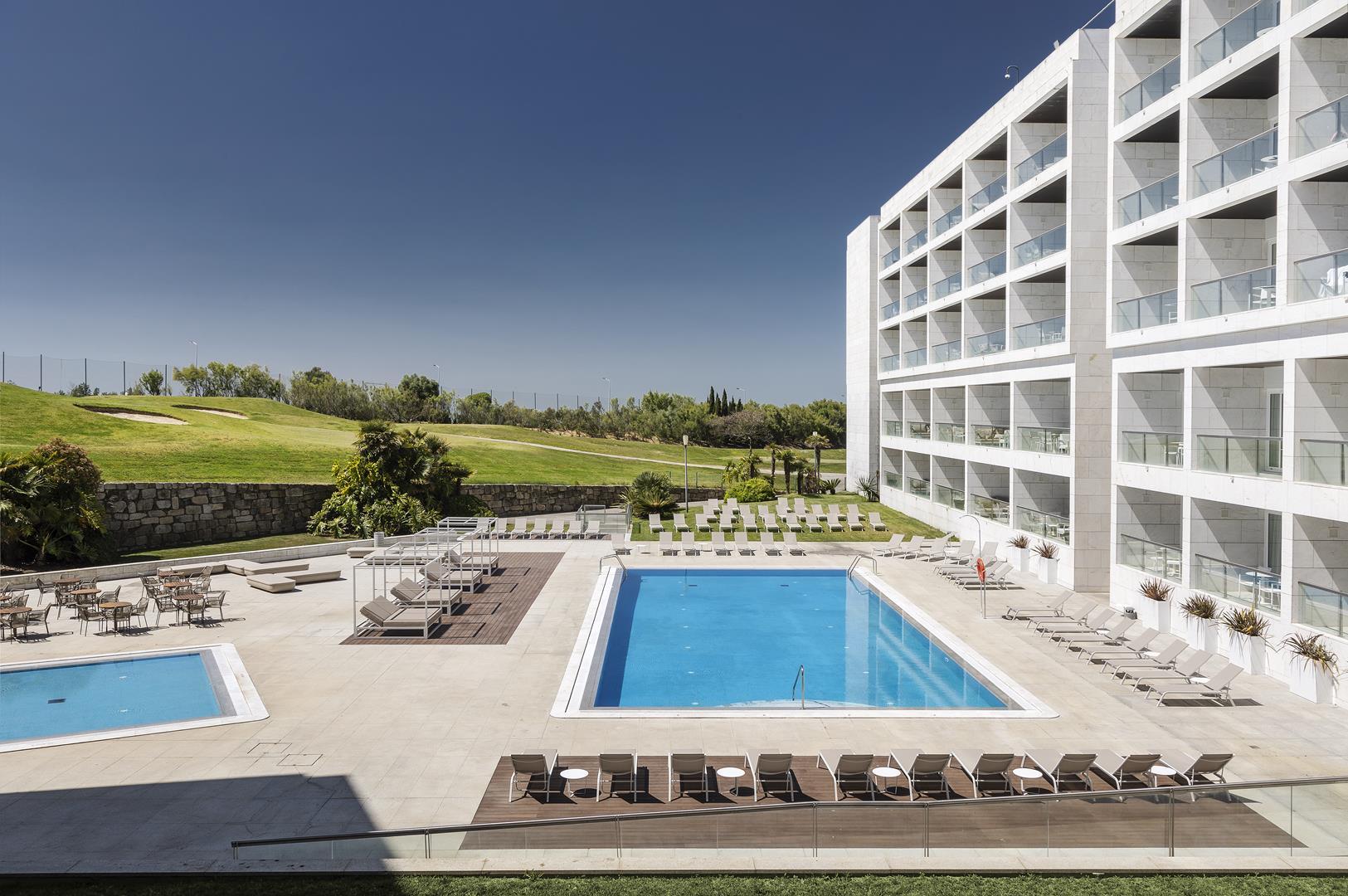 Outdoor swimming pool area