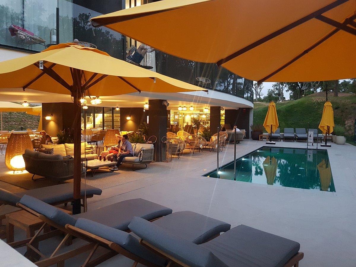 Outdoor swimming pool area