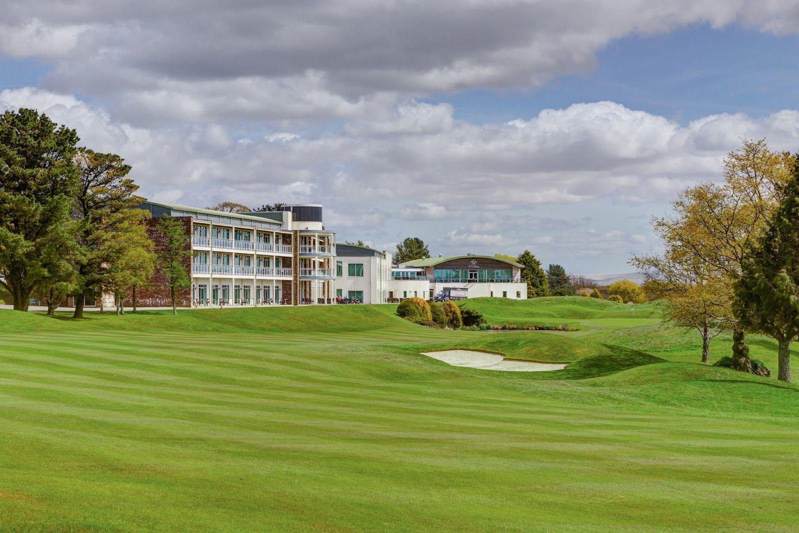 The St, Mellion Estate clubhouse overlooking the course and its well maintained fairways