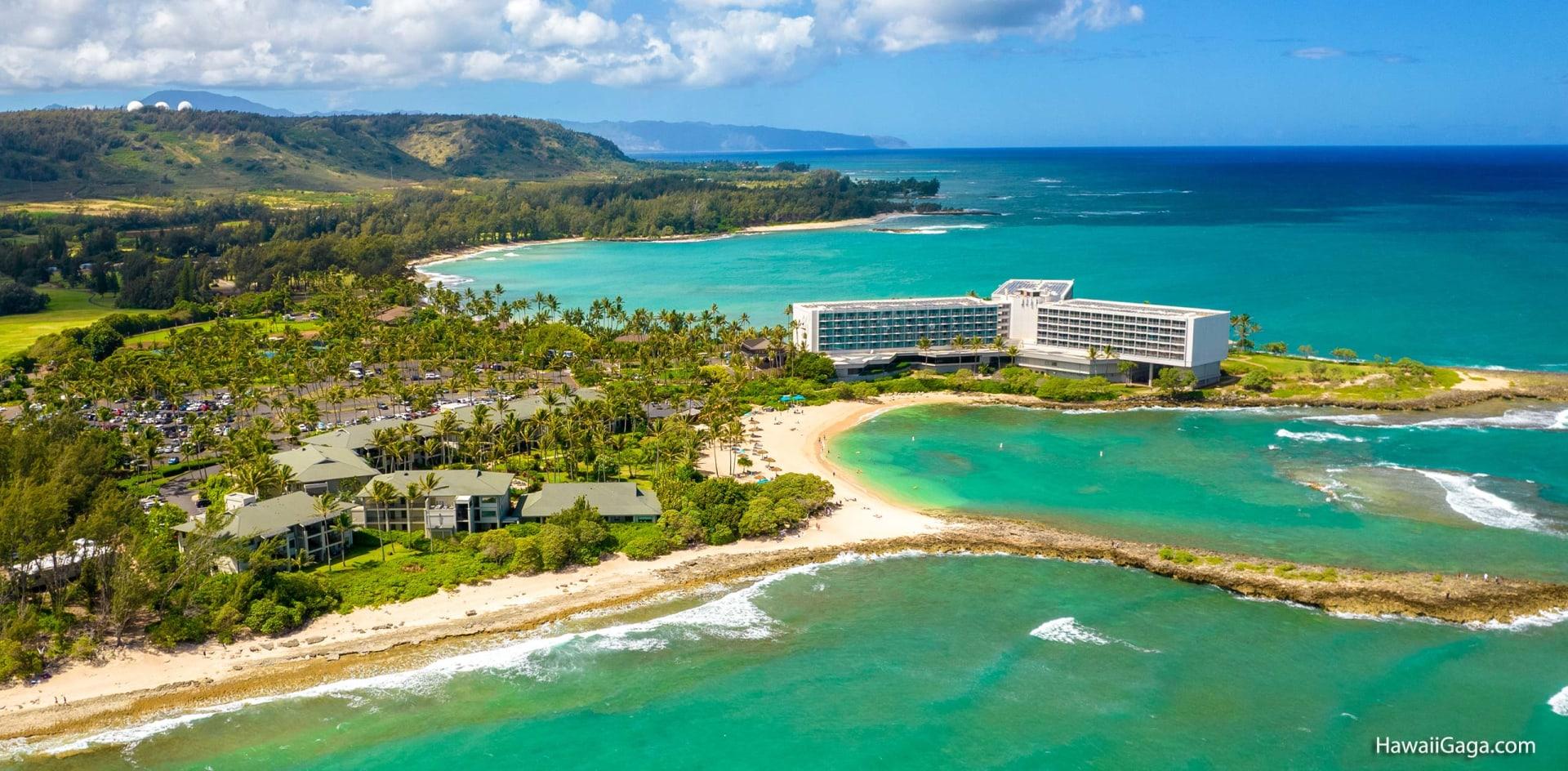 Aerial view of Turtle Bay Resort