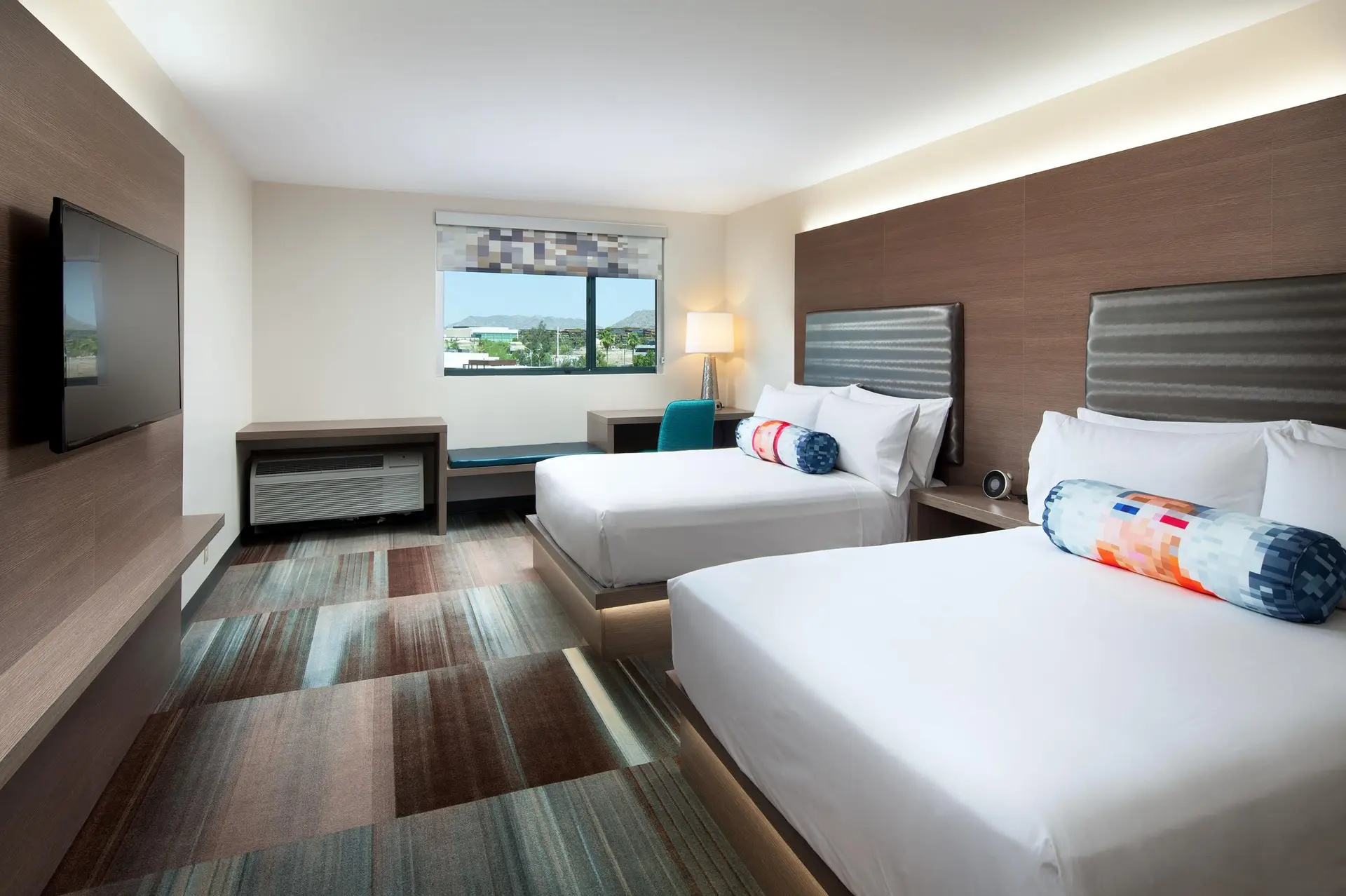 Twin double bed room at the hotel