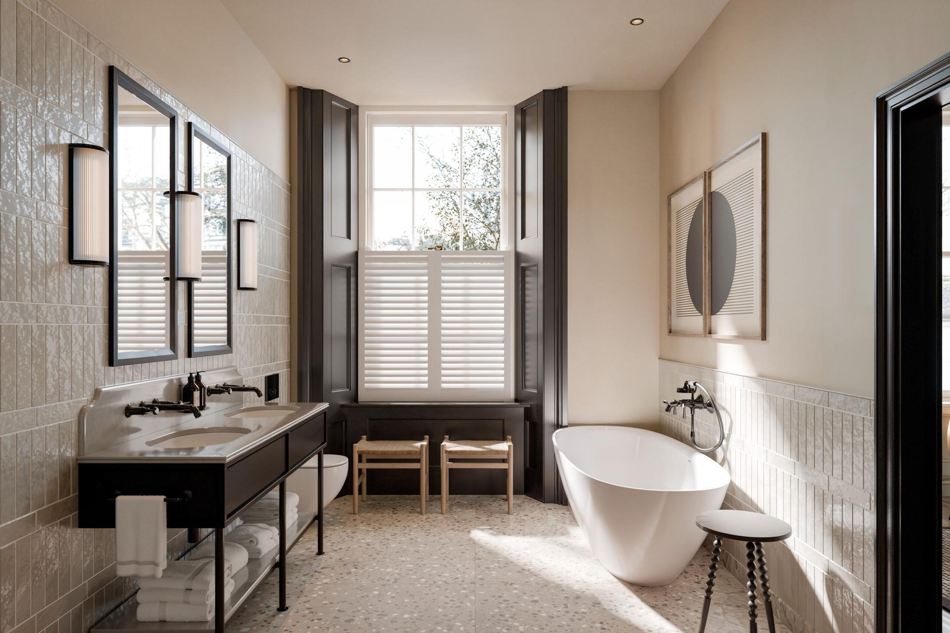 Bathroom as part of a double bed suite at The Kithmore Hotel
